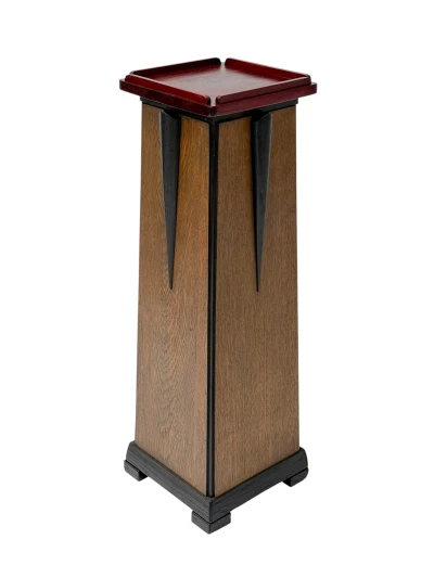 Art Deco Pedestal by E.G.C. Schubad, Oak & Padouk, Dutch Design, 1920s